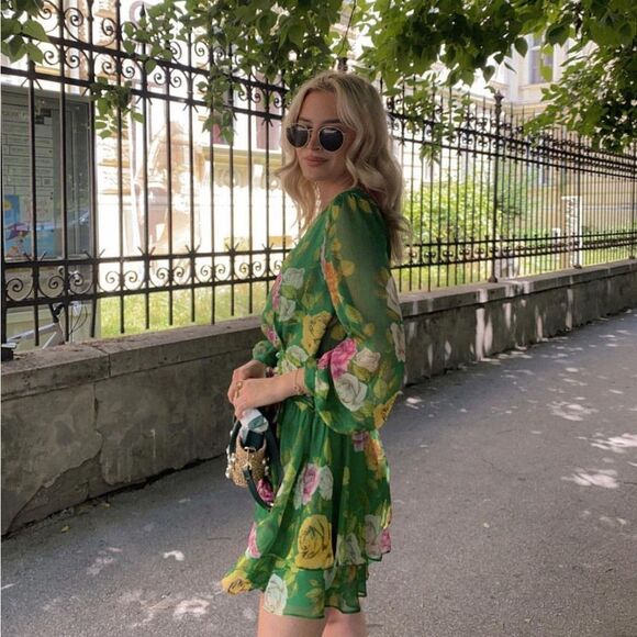 ZARA FLORAL PRINT DRESS Size S - Picture 3 of 10